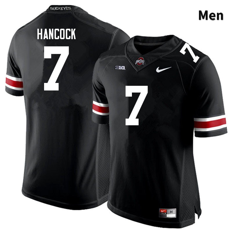 Ohio State Buckeyes Jordan Hancock Men's #7 Black Authentic Stitched College Football Jersey